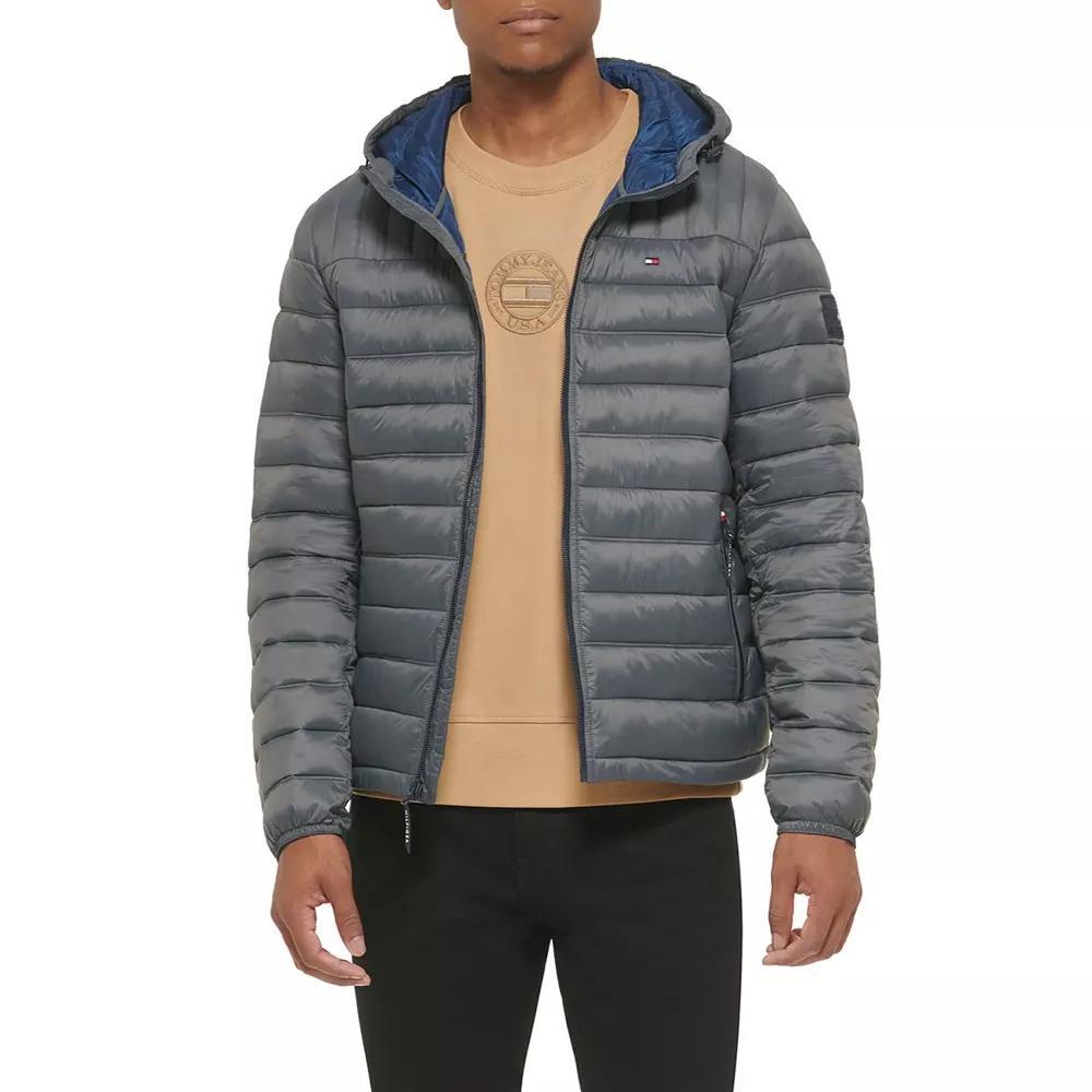 Men's Tommy Hilfiger Hooded Puffer Jacket, Size: XXL, Green Product Image