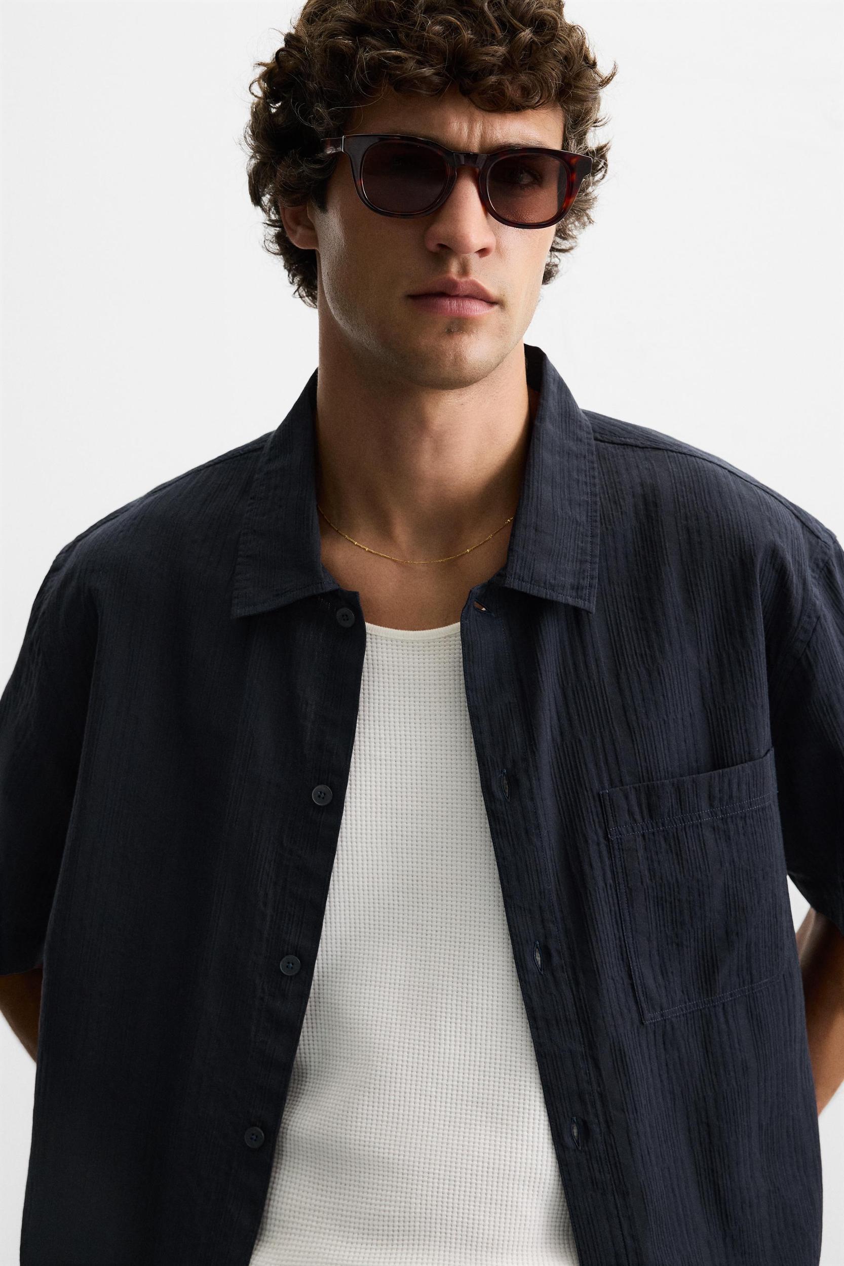 JACQUARD COTTON - LYOCELL SHIRT Product Image