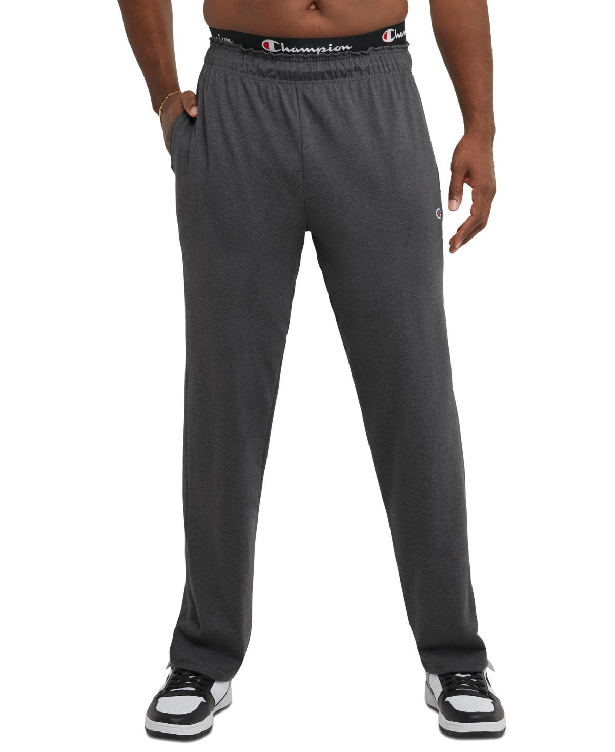 Mens Champion Lightweight Lounge Pants, Open Hem, C Logo (Big & Tall) Oxford Grey 3XT Product Image