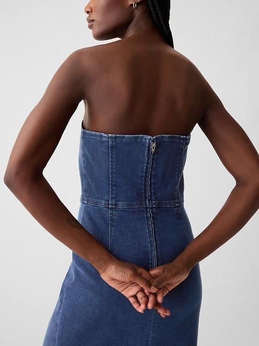 Strapless Denim Midi Dress Product Image