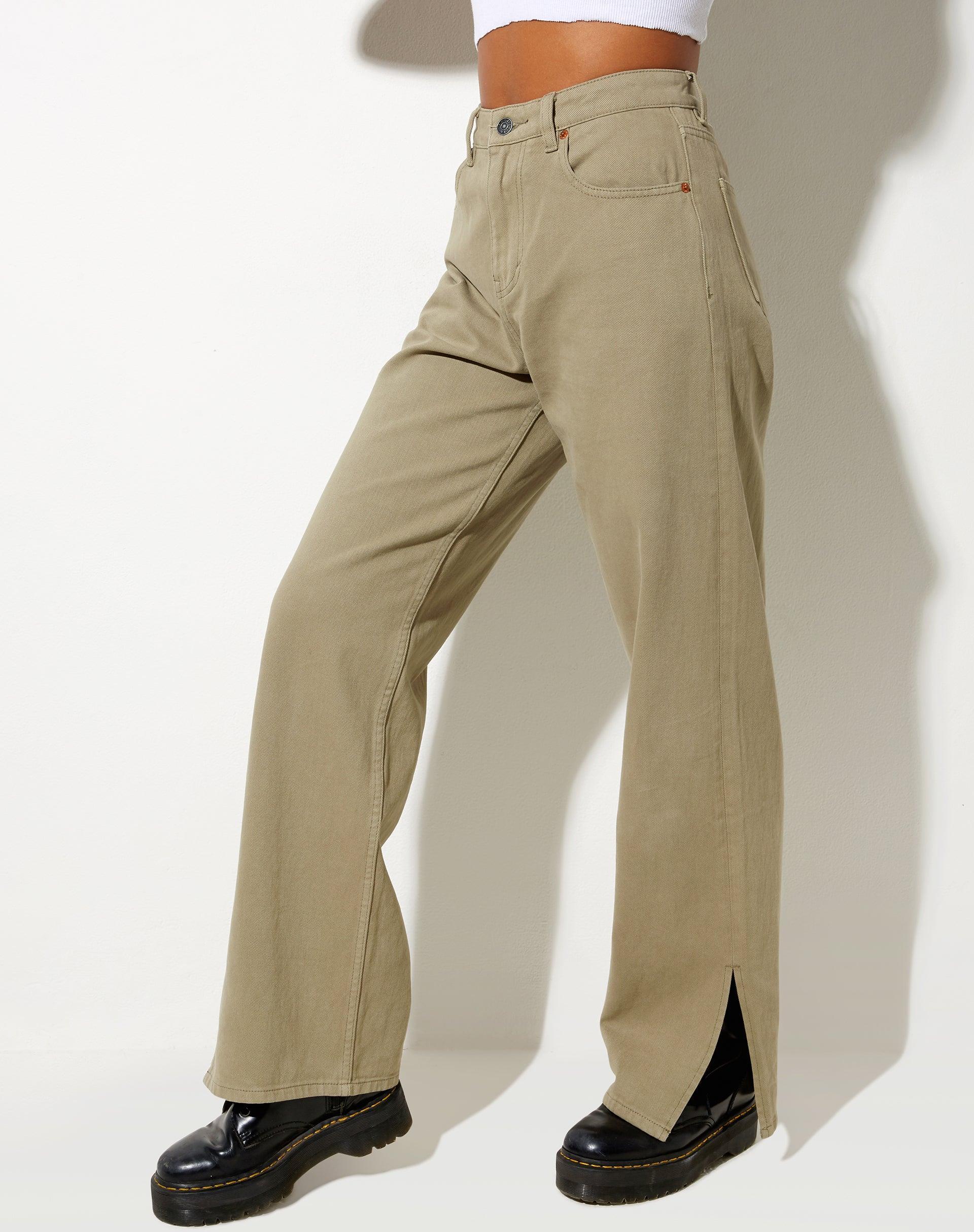 Split Parallel Jeans in London Fog  Product Image