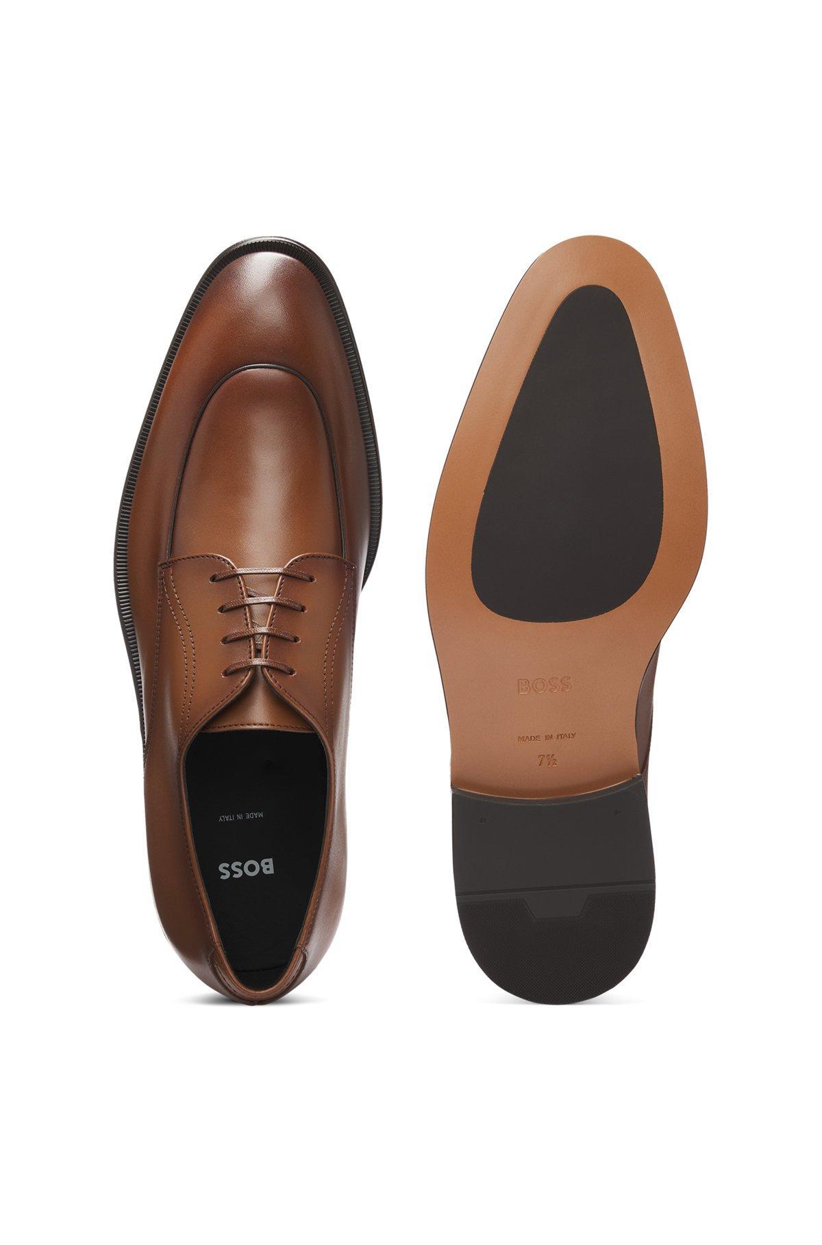 Leather Derby shoes with apron toe Product Image