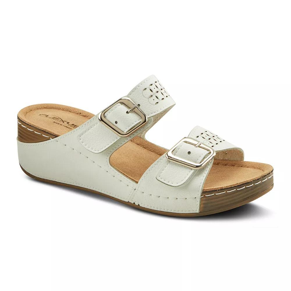 Flexus by Spring Step Thrume Women's Wedge Sandals, Size: 37, White Product Image