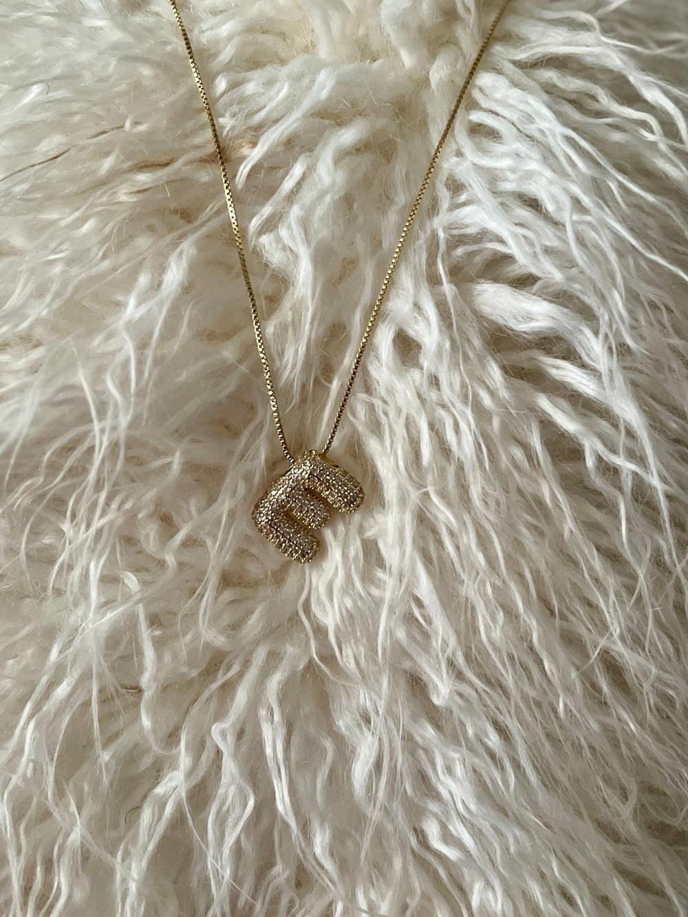 Rhinestone Bubble Letter Necklace Product Image