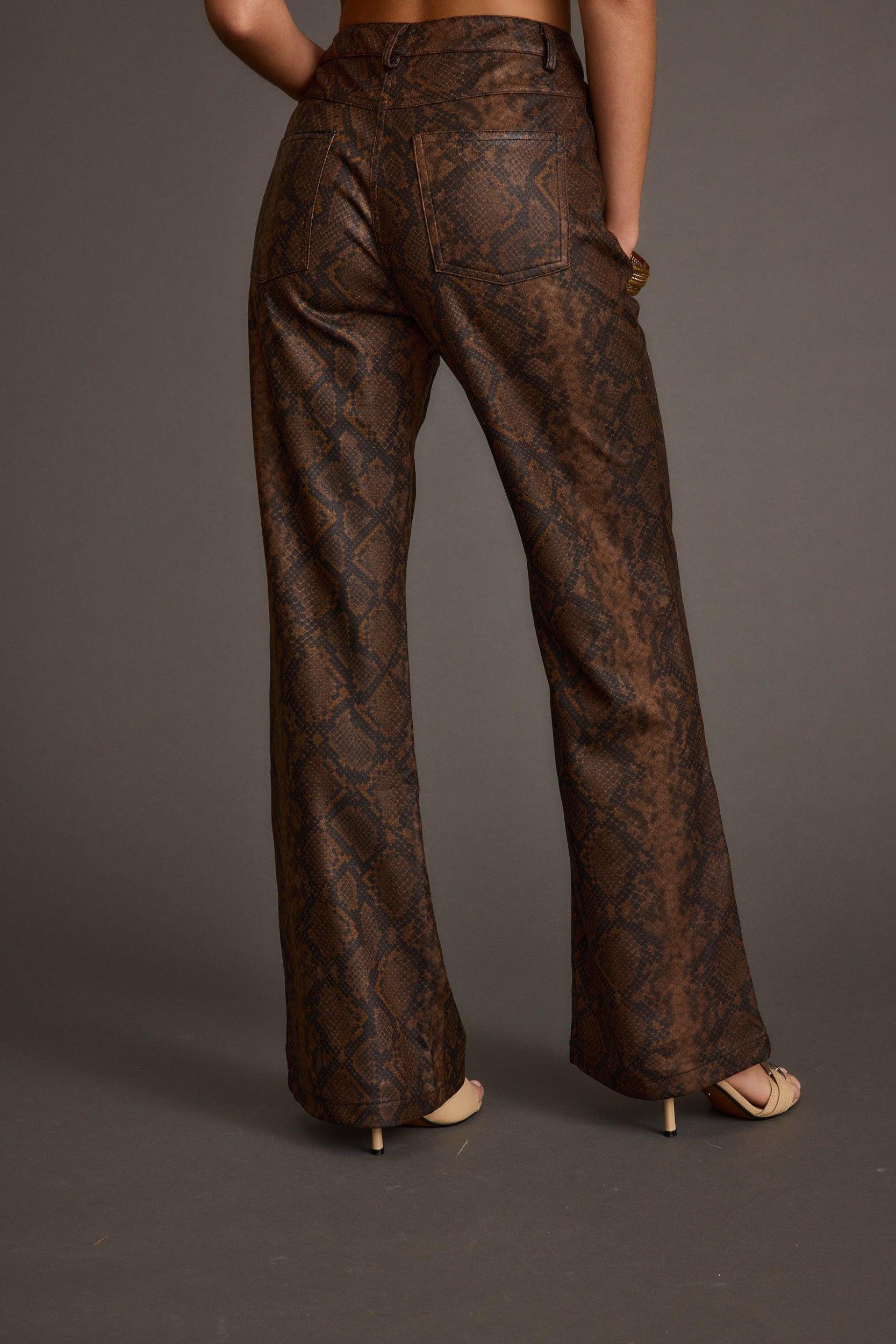 Viper Room Snake Print Vegan Leather Pants Product Image