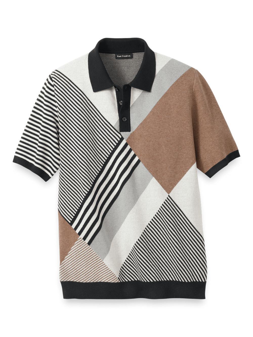 Cotton Three Button Polo - Multi Product Image