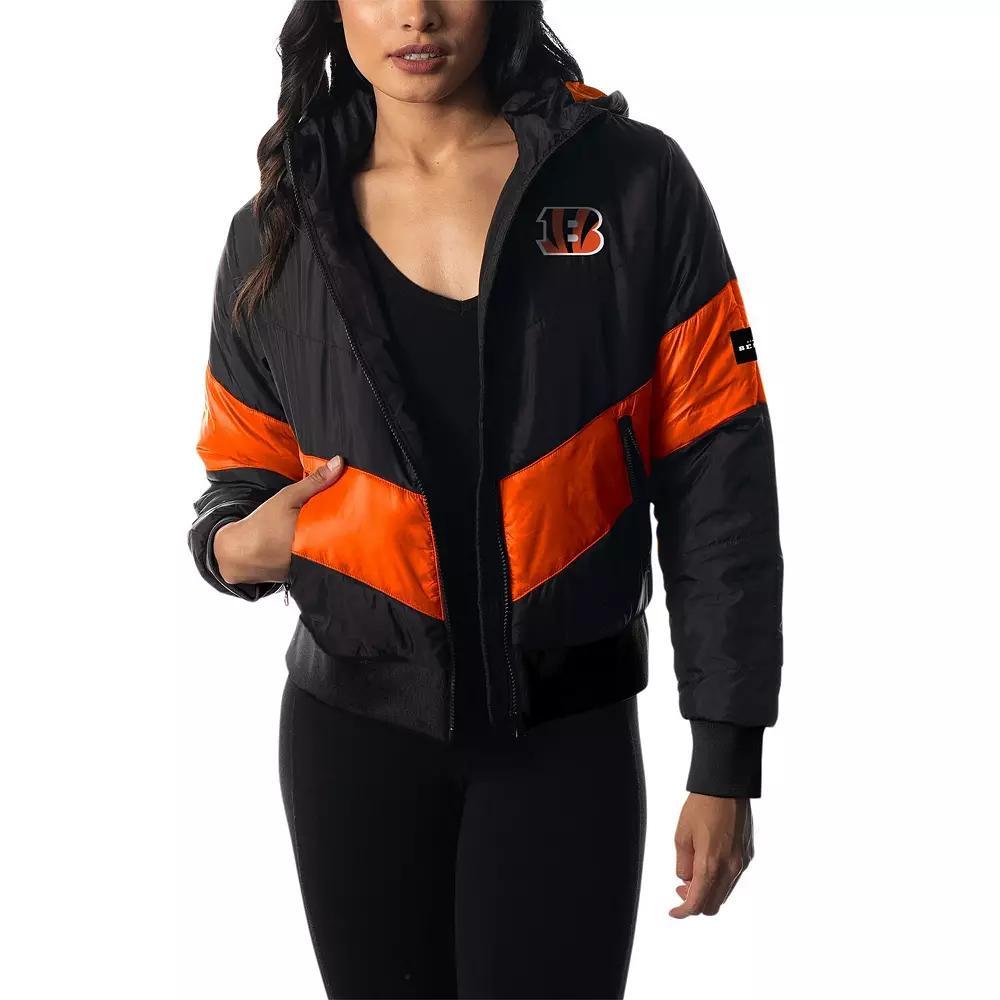 Women's The Wild Collective  Black Cincinnati Bengals Puffer Full-Zip Hoodie, Size: 2XL Product Image