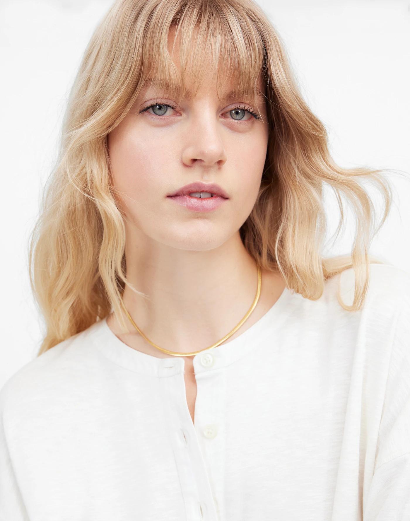 Relaxed Henley Long-Sleeve Tee Product Image