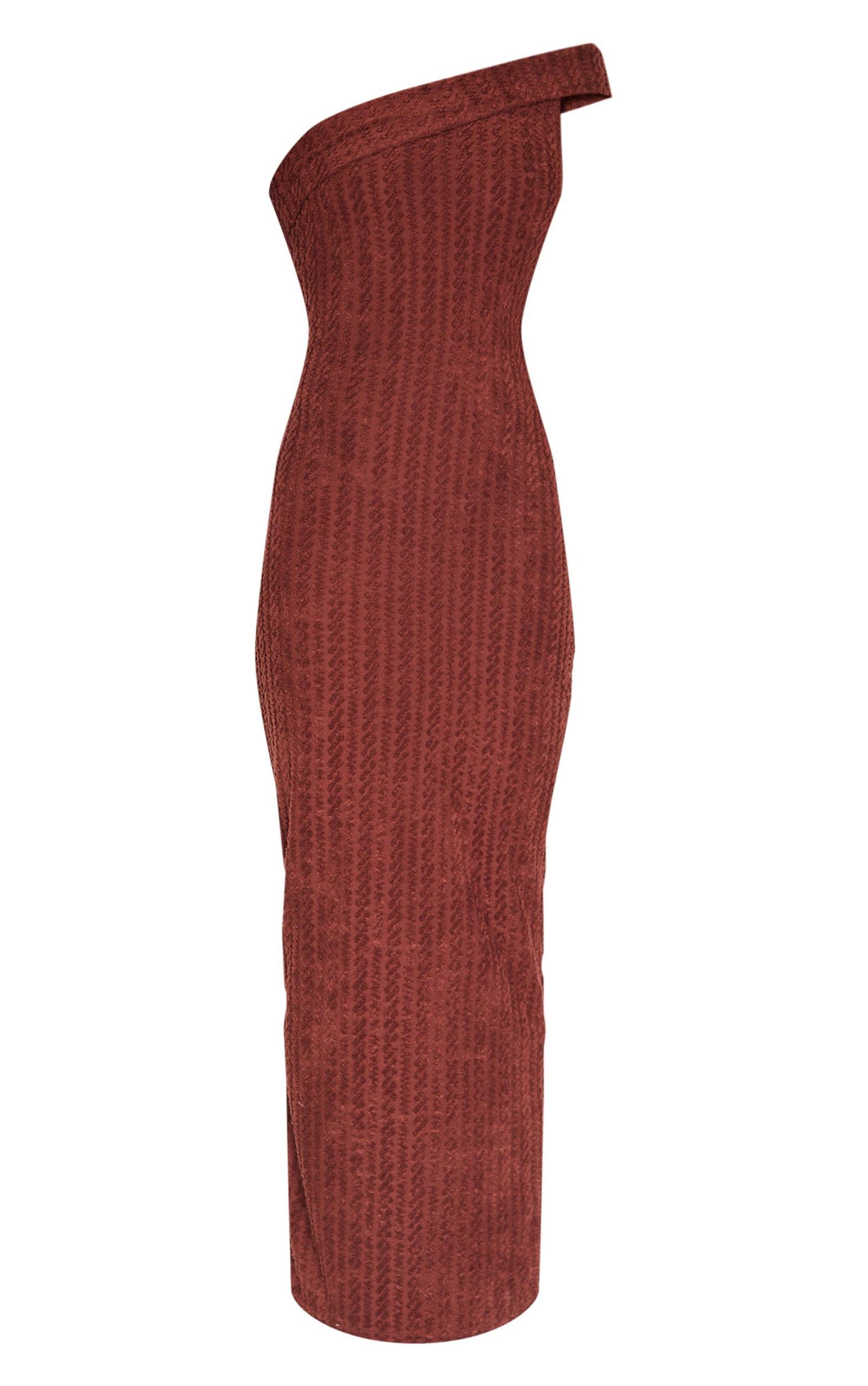 Chocolate Towel One Shoulder Maxi Dress Product Image