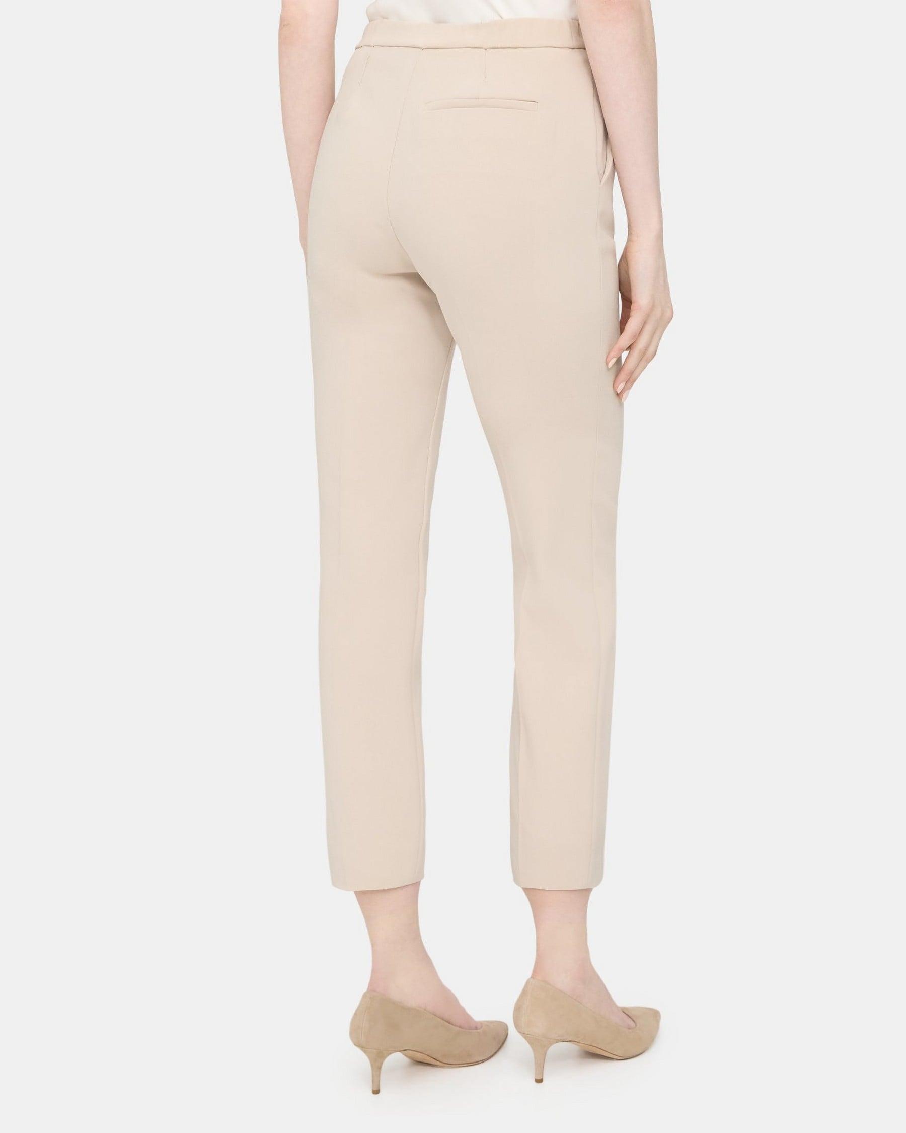 Slim Cropped Pull-On Pant in Crepe Product Image