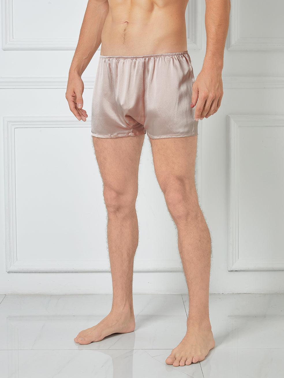Black Pure Mulberry Silk Men's Trunks | Low Rise | 19 Momme | Soar Collection Product Image