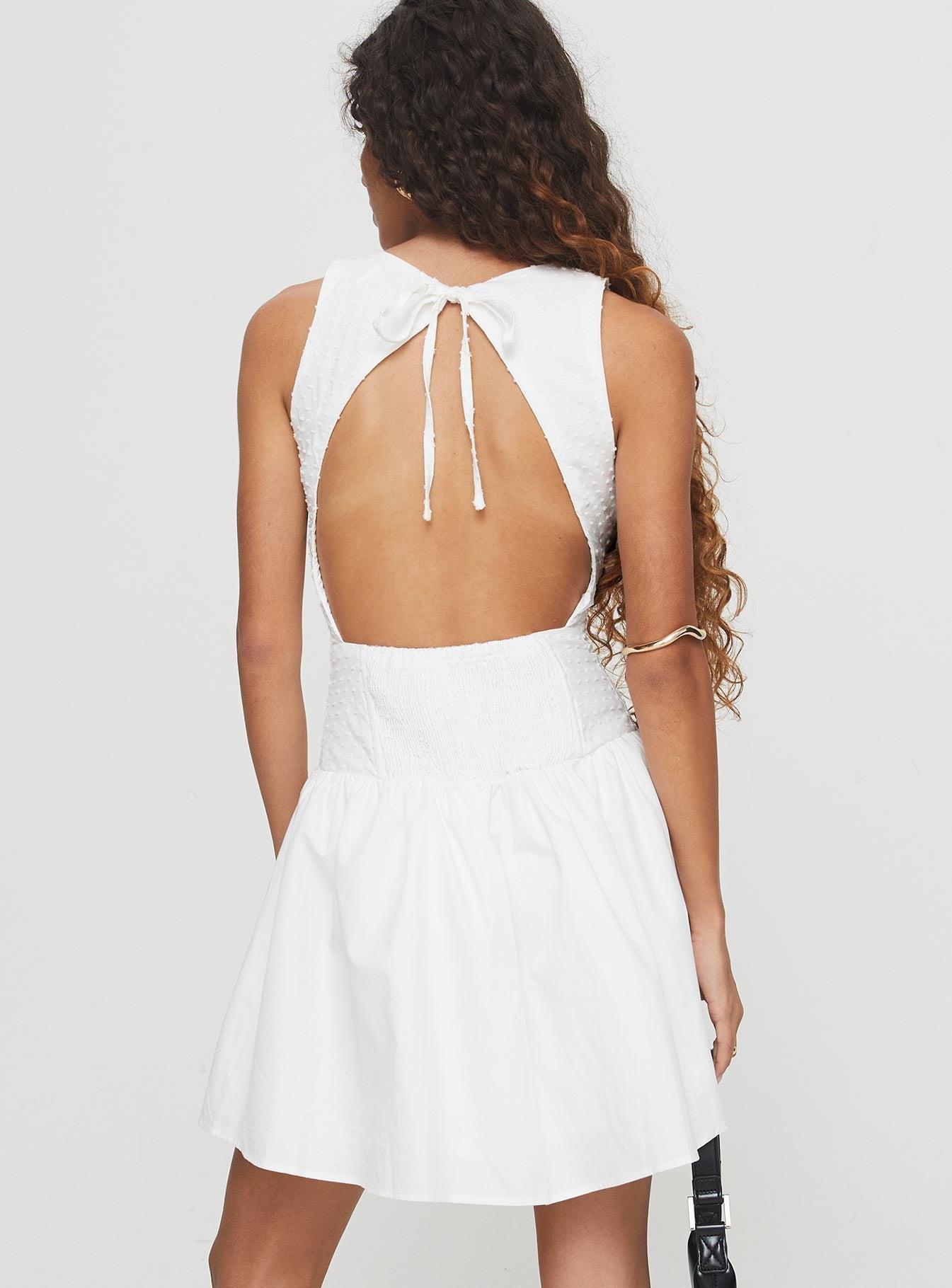 Square It Mini Dress White Product Image