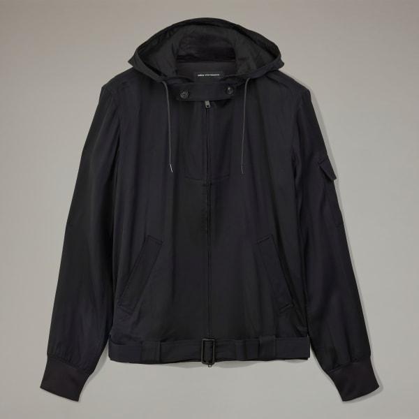 adidas Y-3 Rayon Twill Hooded Top Black XL Mens Product Image