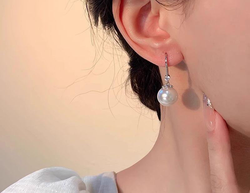 Faux Pearl Rhinestone Alloy Drop Earring Product Image