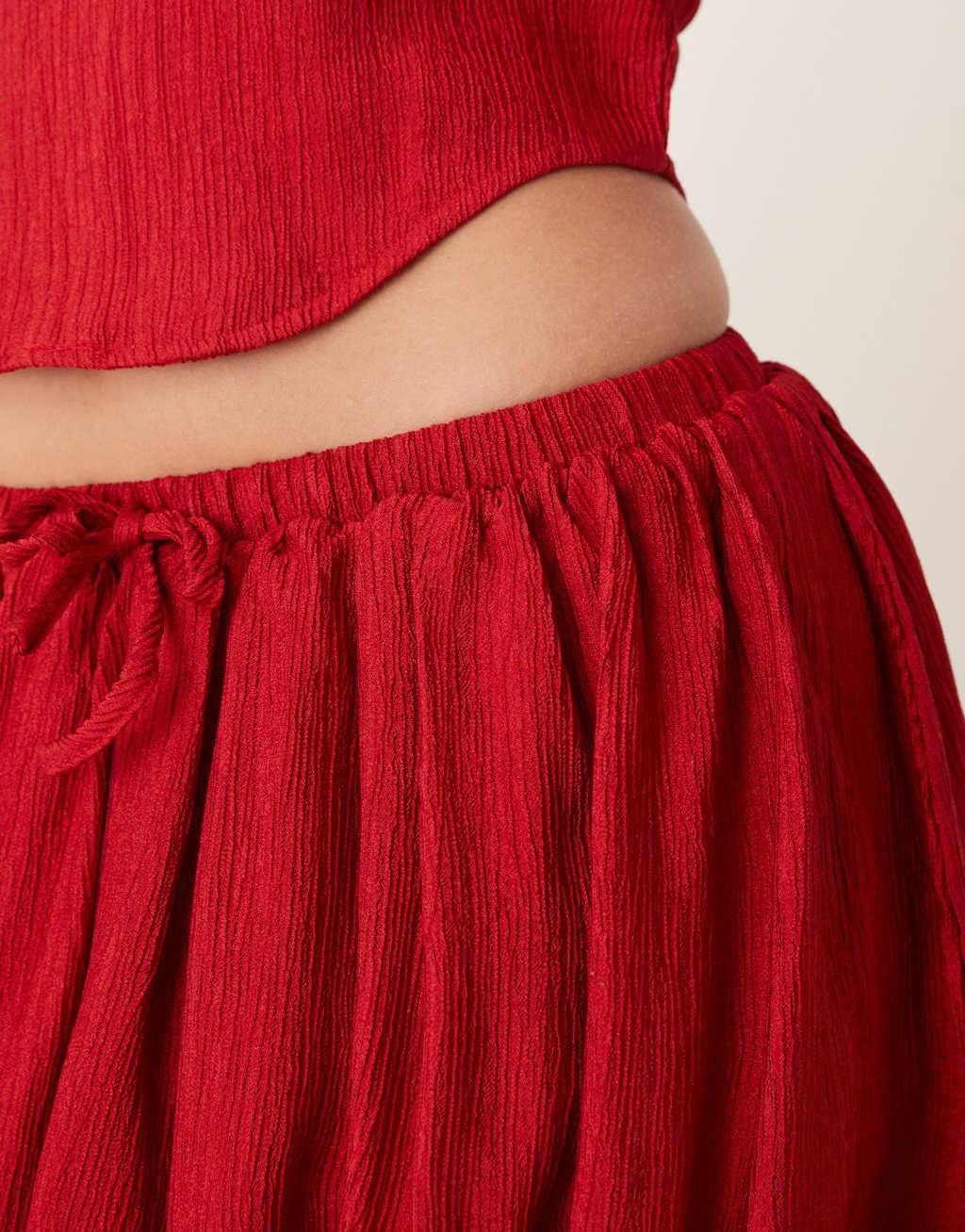 Ghospell bubble mini skirt in red - part of a set Product Image