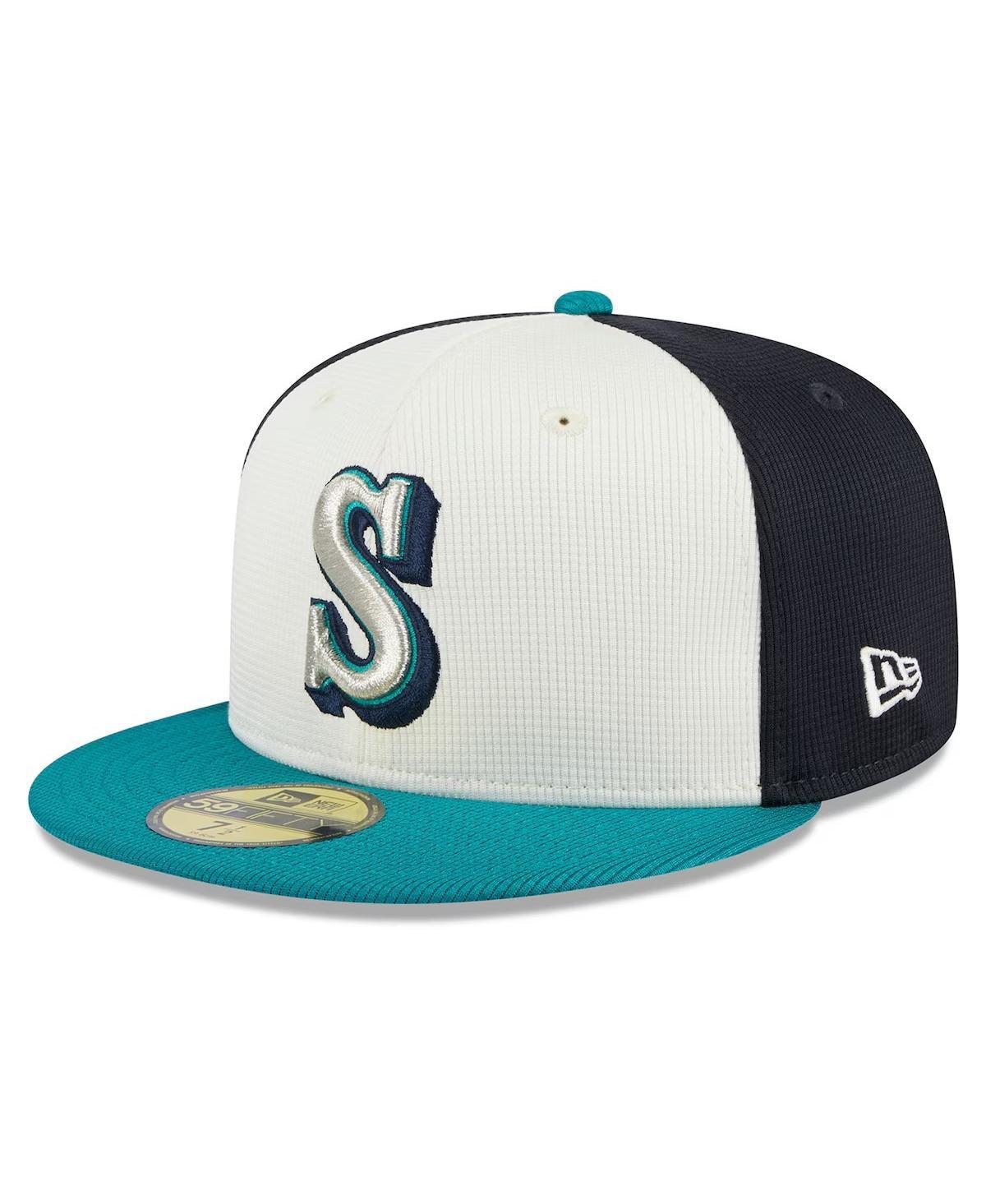Men's New Era  Cream Seattle Mariners 2024 Batting Practice 59FIFTY Fitted Hat, Size: 7 1/8, Beige Product Image