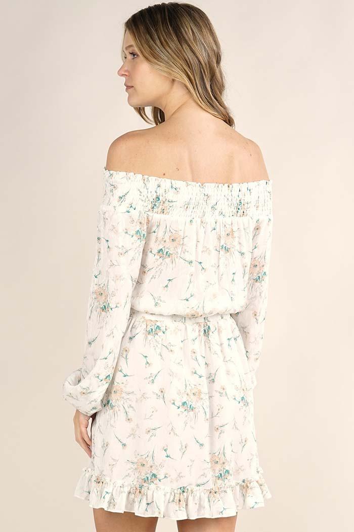 Off The Shoulder Floral Mini Dress Product Image