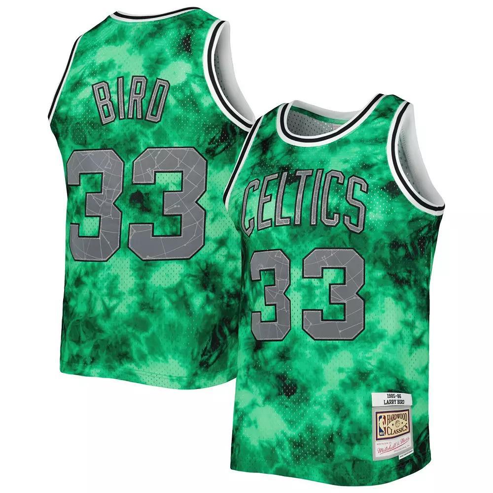 Men's Mitchell & Ness Larry Bird Kelly Green Boston Celtics 1985-86 Galaxy Swingman Jersey, Size: Medium Product Image