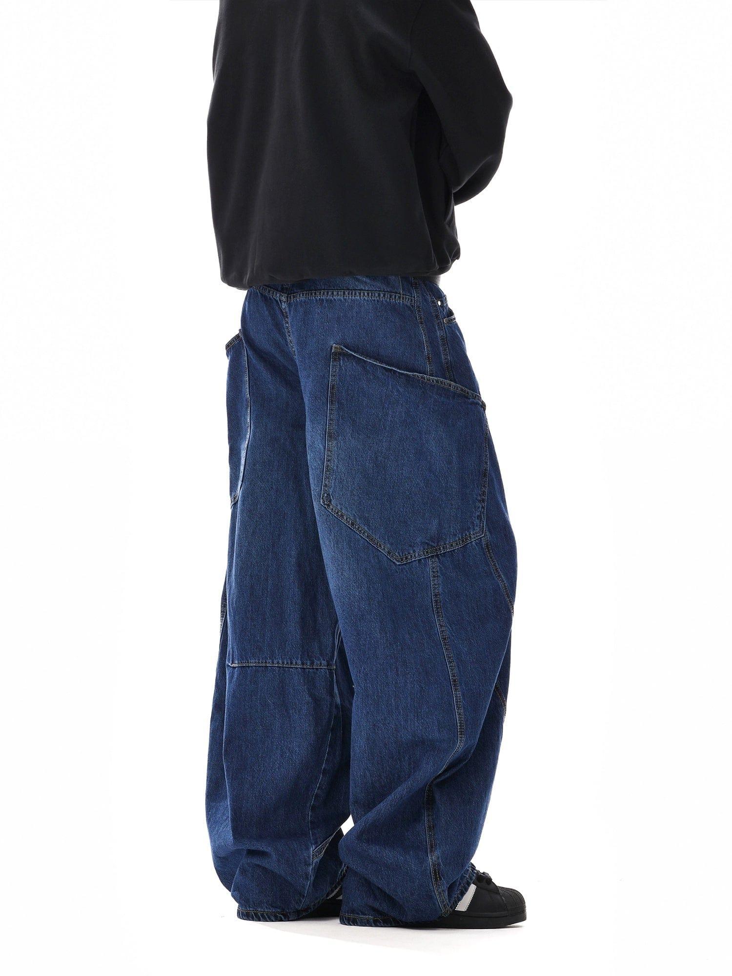 RT No. 12111 DARK BLUE WORKWEAR BAGGY JEANS Product Image