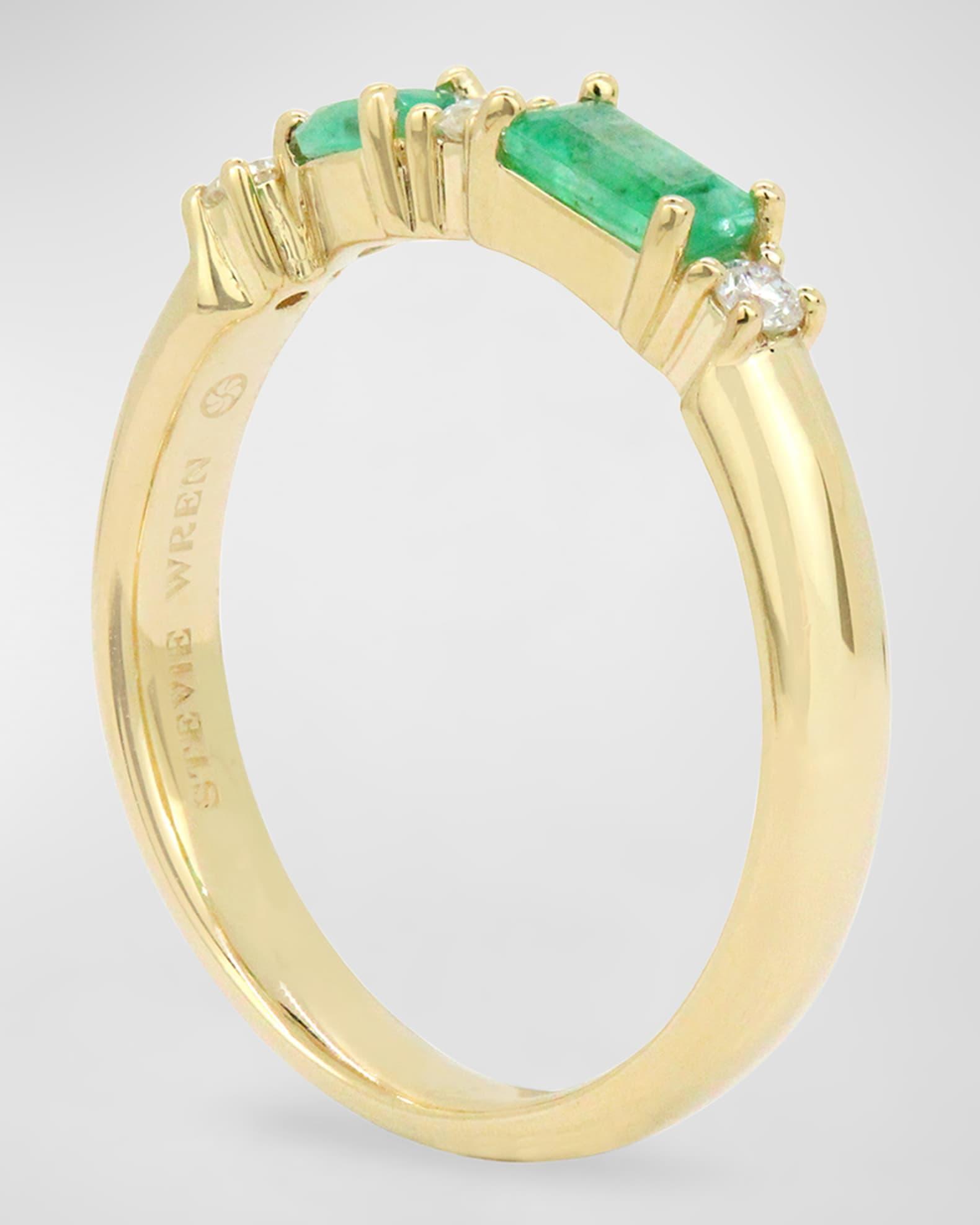Pear and Emerald-Cut Gemstone 14K Band Ring Product Image