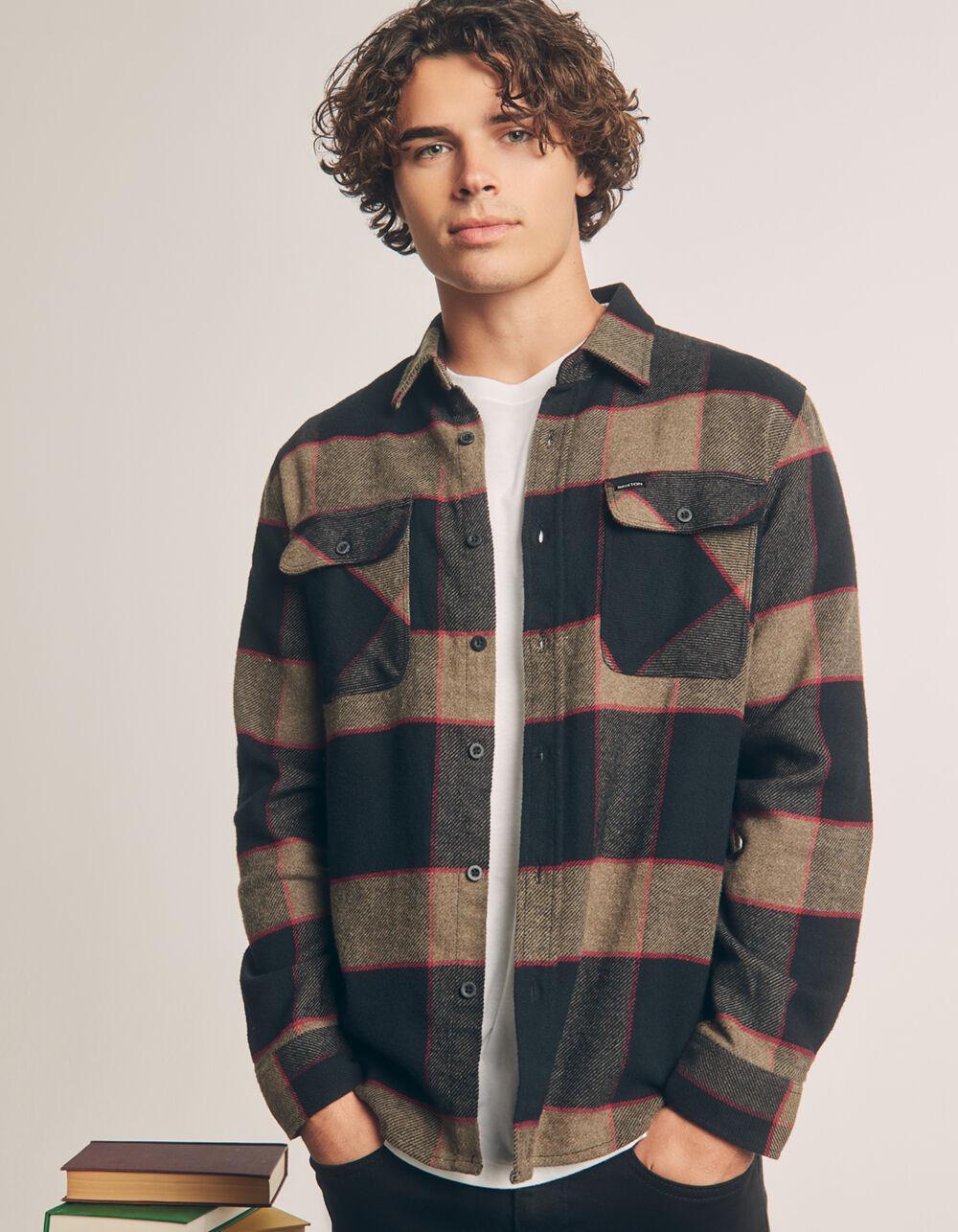 BRIXTON Bowery Mens Flannel - HEATHER GRAY Product Image