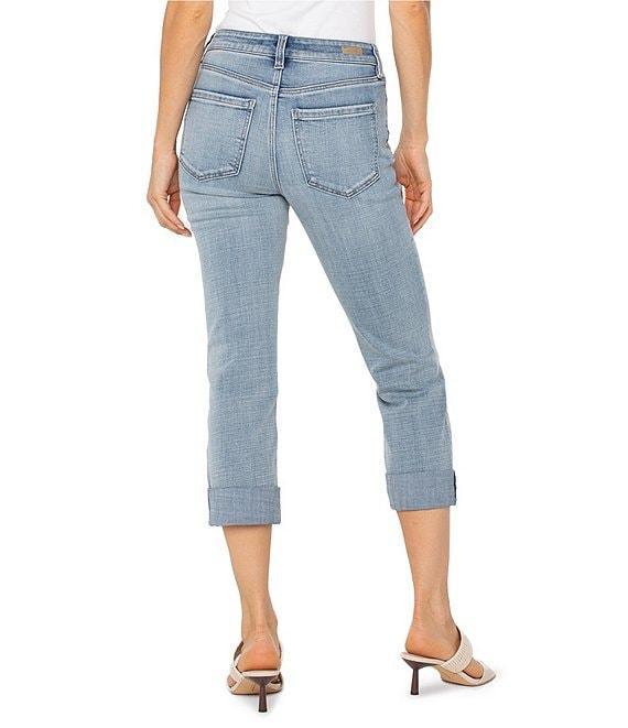 Liverpool Los Angeles Charlie Stretch Denim Mid-Rise Straight Leg Cuffed Cropped Jeans Product Image