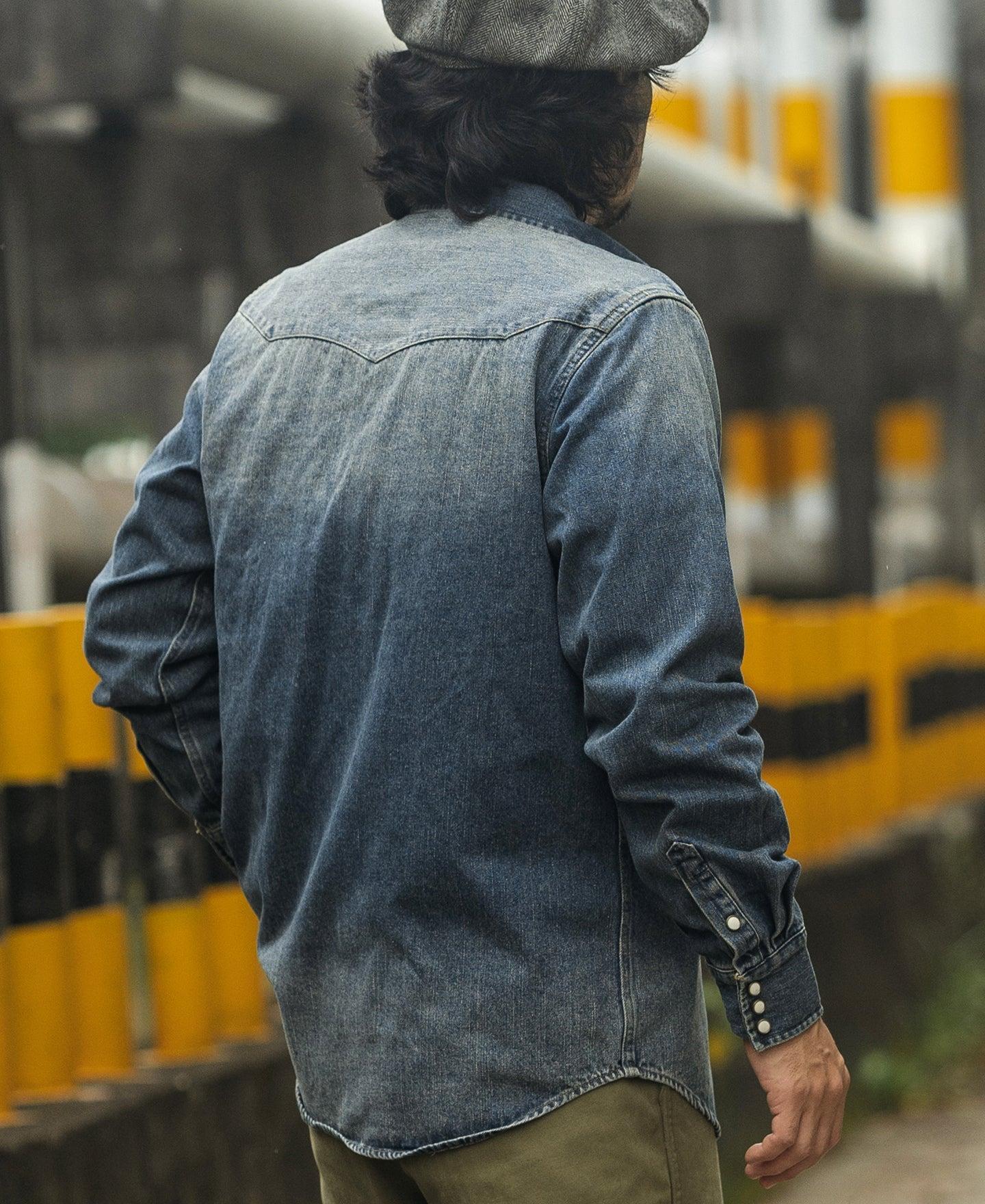 1950s Slub Denim Western Shirt Product Image