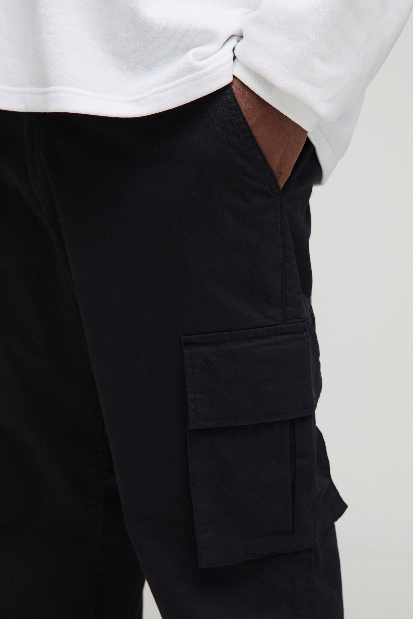 Plus Fixed Waist Cargo Flared Pants | boohooMAN USA Product Image