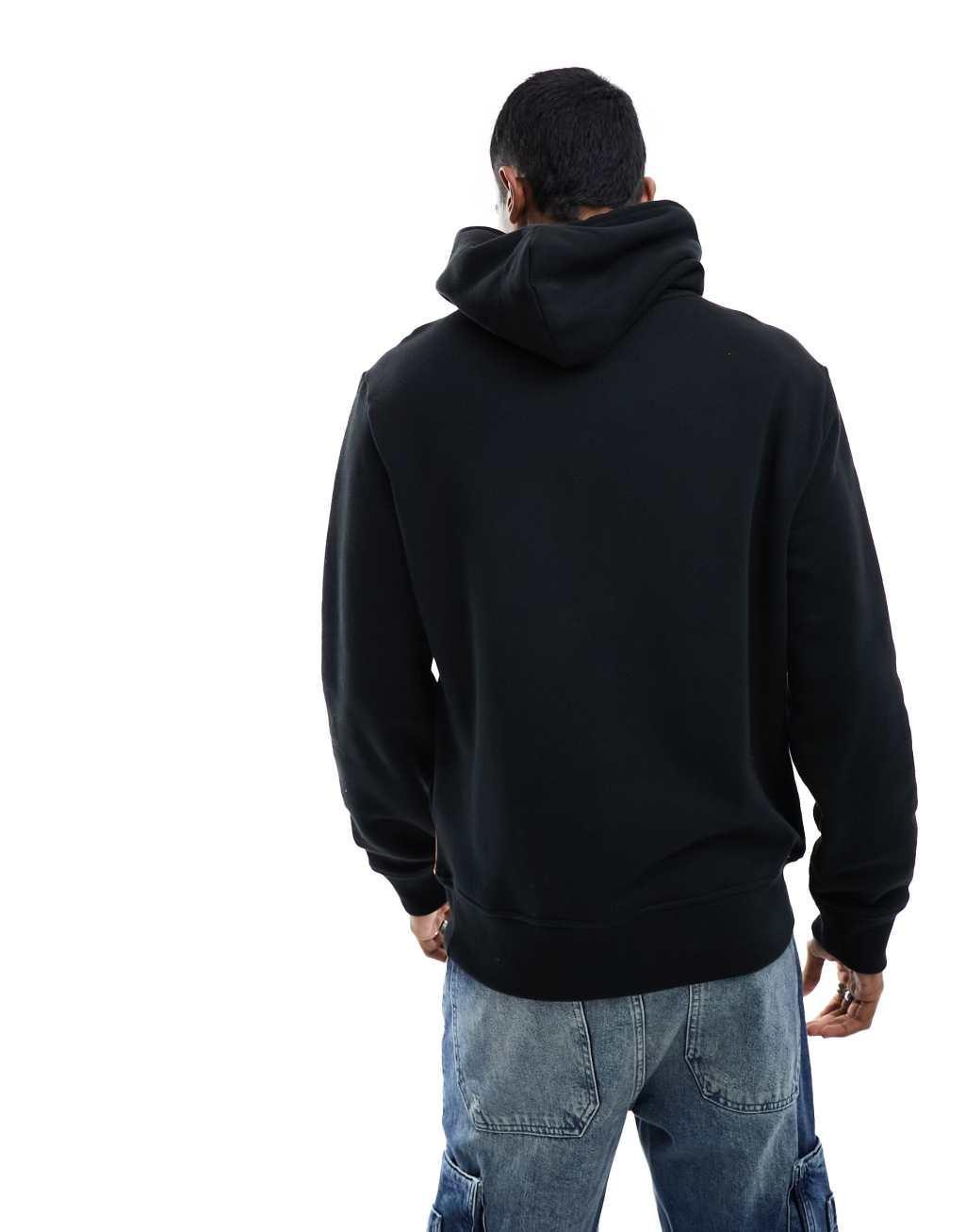 Polo Ralph Lauren colorblock logo print hoodie in black Product Image