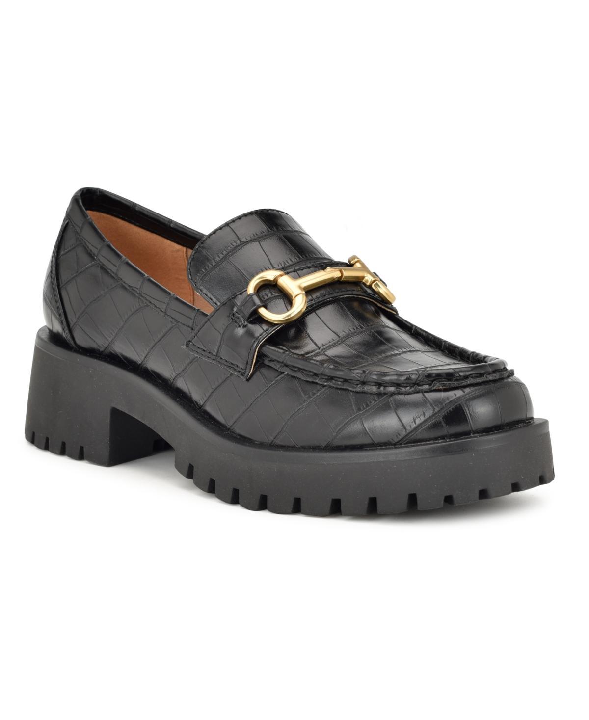 Nine West Womens Allmy Round Toe Lug Sole Casual Loafers Product Image