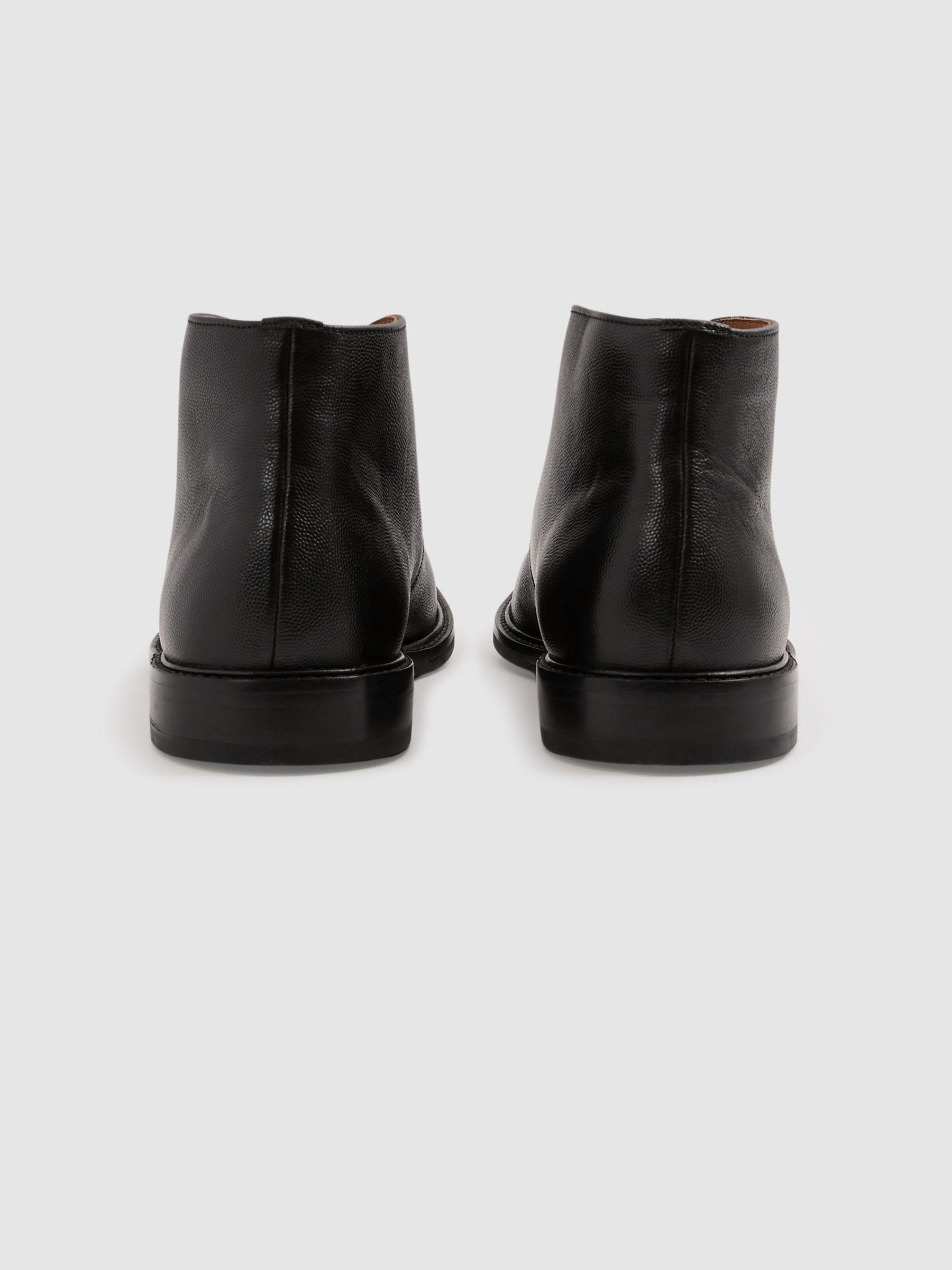Cooper Black Grained Leather Chukka Boots Product Image