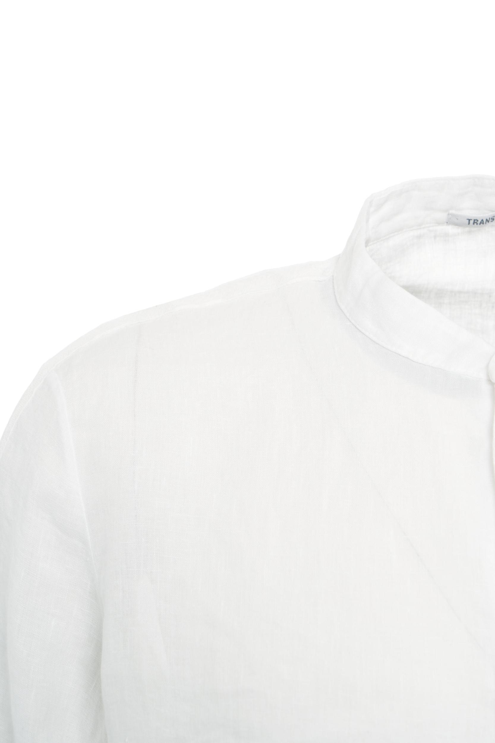Linen shirt with mandarin collar Product Image