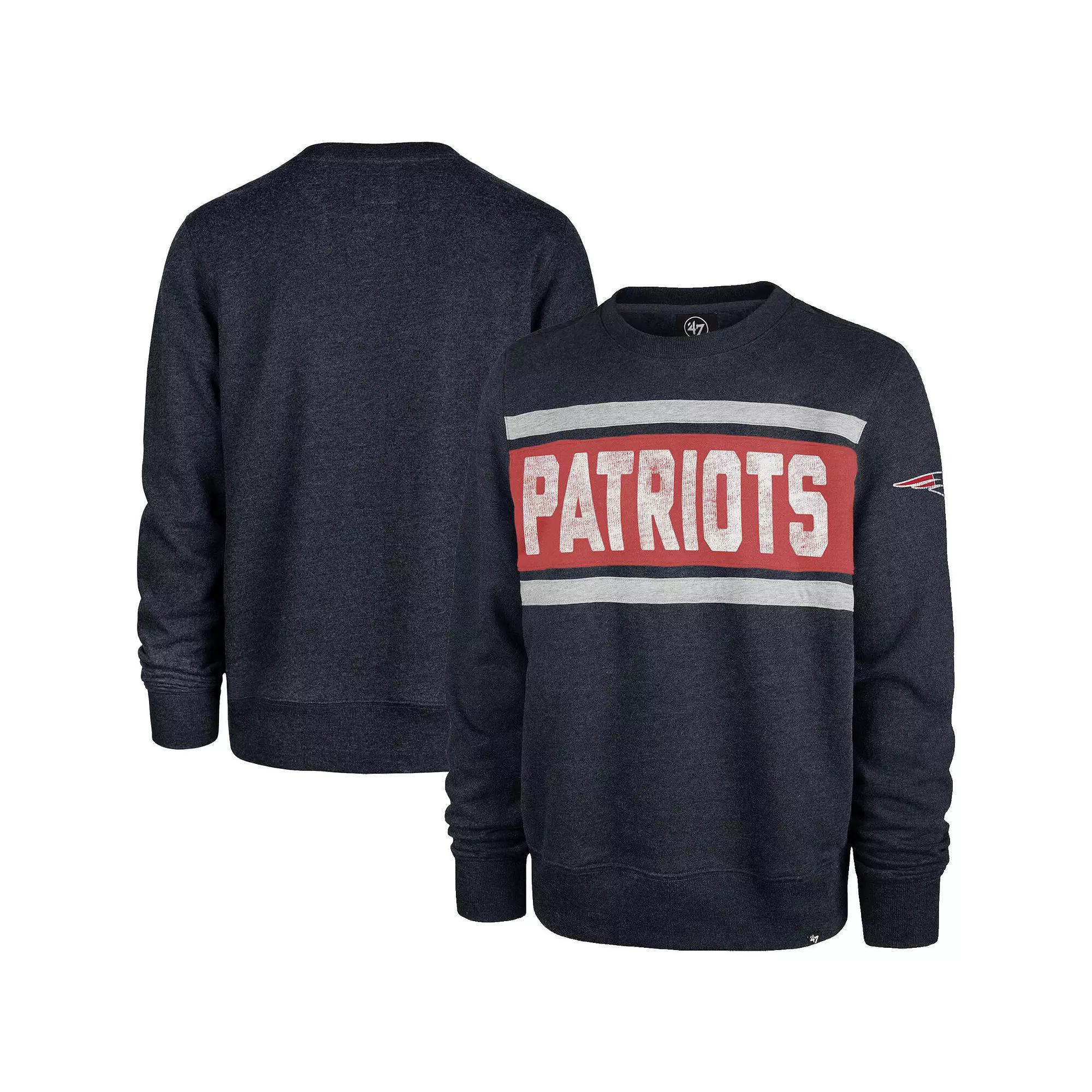 Mens 47 Heathered New England Patriots Bypass Tribeca Pullover Sweatshirt Blue Product Image