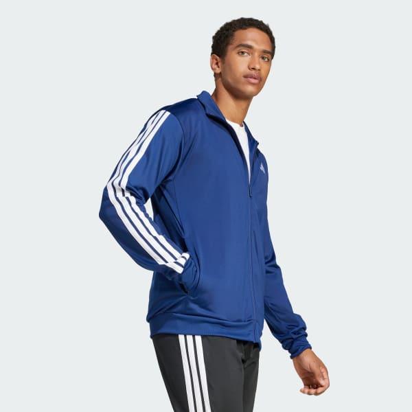 Men's adidas 3-Stripes Tricot Regular Sportswear Track Jacket, Size: XXL, Dark Blue Product Image