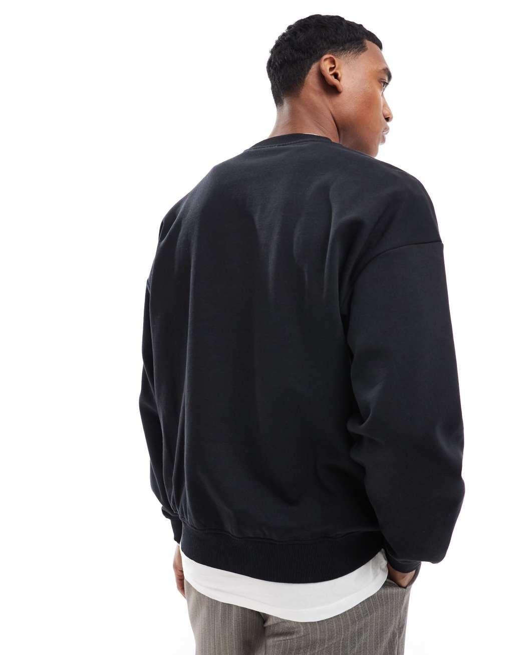 Only & Sons oversized crew neck sweatshirt in blue Product Image
