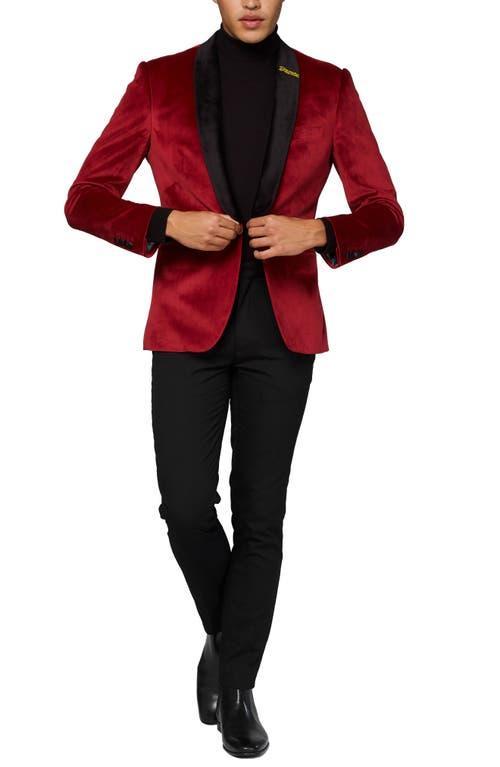 Men's OppoSuits Deluxe Novelty Modern-Fit Dinner Jacket Christmas Blazer, Size: 38 - Regular, Red Dinner Product Image