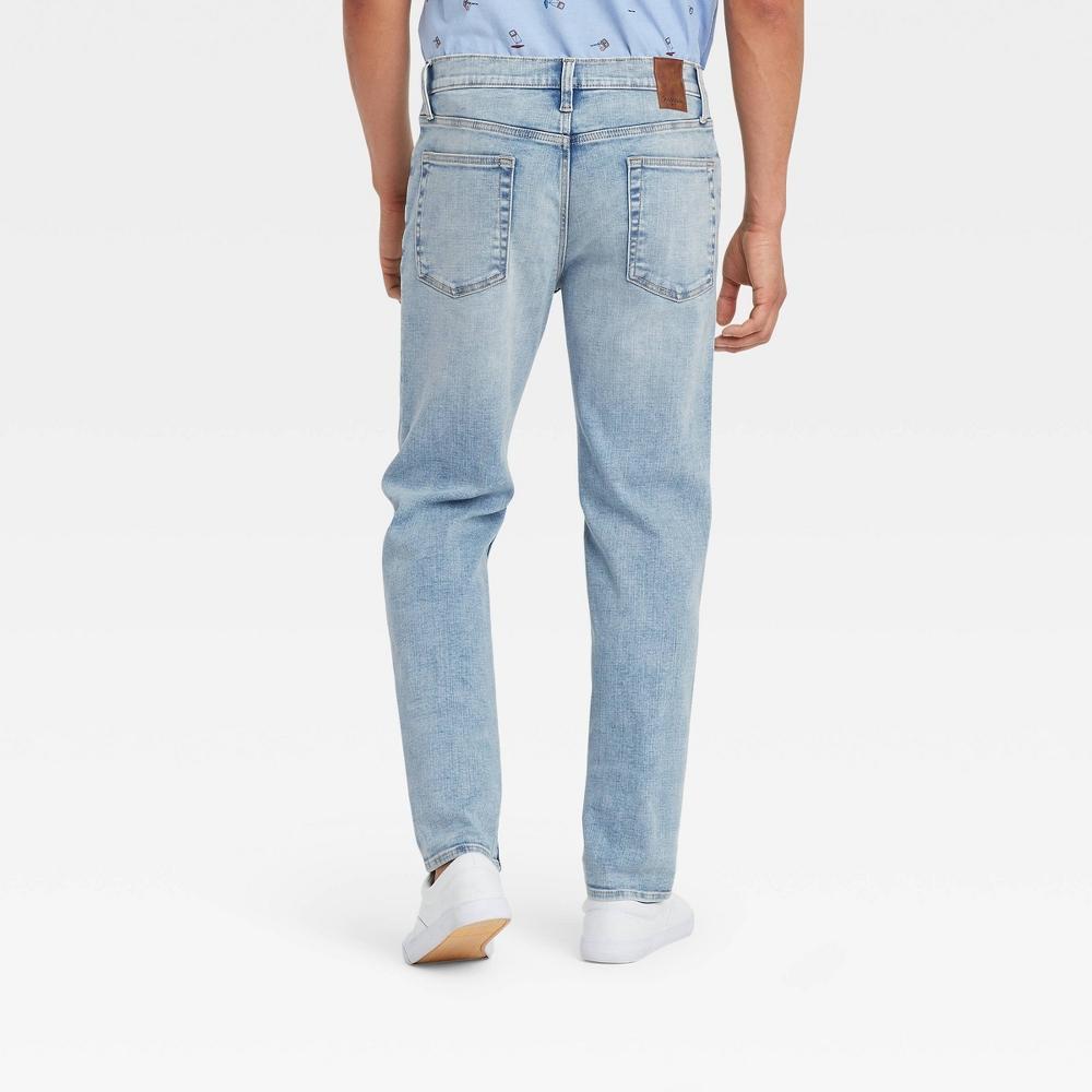 Men's Slim Straight Fit Jeans - Goodfellow & Co™ Light Blue 28x30: Heavyweight Denim, Mid Rise, Fly Button and Zipper Product Image