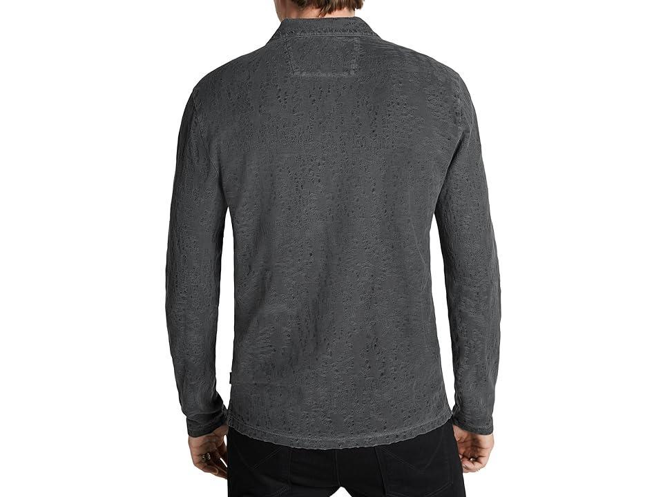 John Varvatos Adam Long Sleeved Jacquard Polo Product Image
