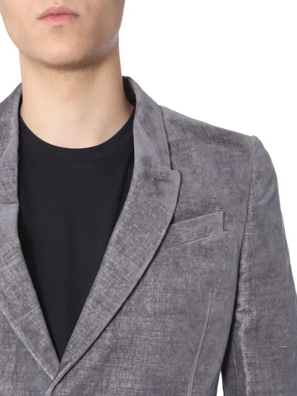 RICK OWENS Innovative Single-breasted Jacket In Gray Product Image