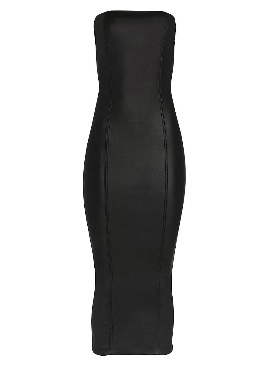 Womens Adalaide Coated Denim Midi Dress Product Image