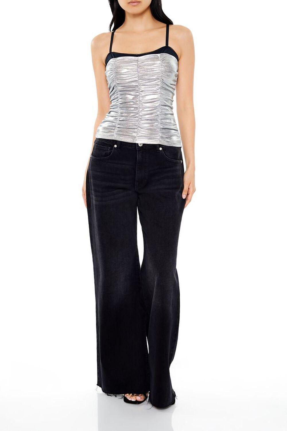 Ruched Metallic Two-Tone Cami | Forever 21 Product Image