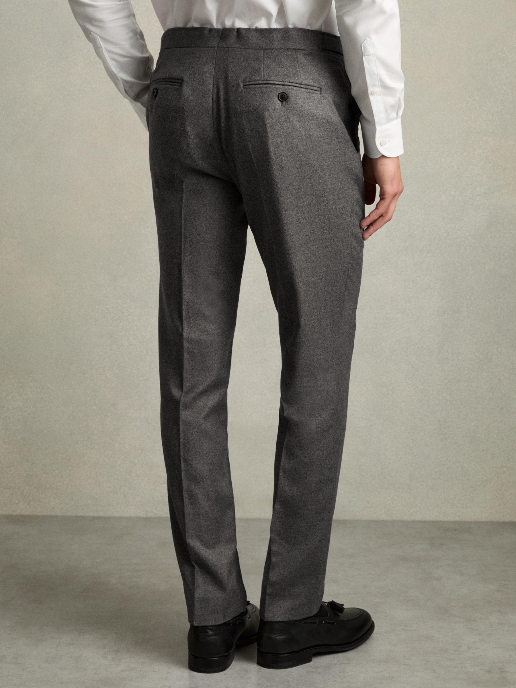 Regular-Fit Double-Breasted Sharkskin Wool-Blend Suit Blazer in Charcoal Grey Product Image