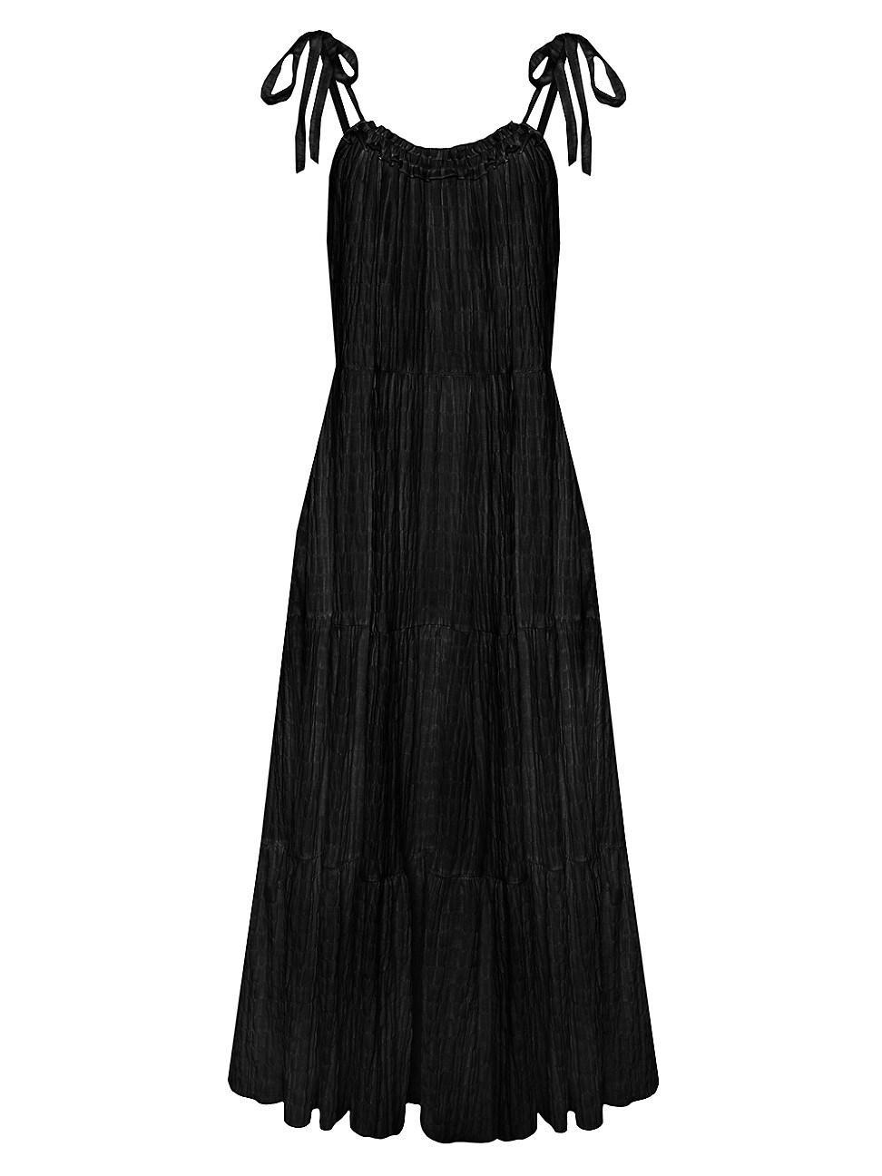Womens Fiona Textured Stretch Cotton Maxi Dress Product Image