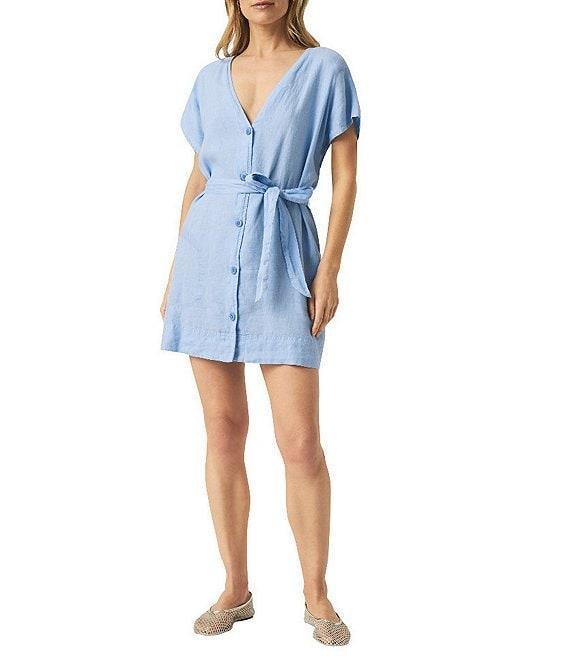 Splendid Melanie Knit V-Neck Short Sleeve Shirt Dress Product Image