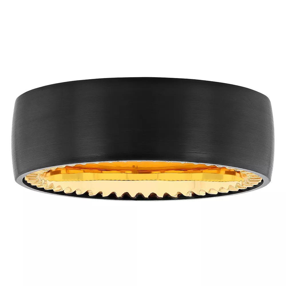 Men's Jewelry Nation Tantalum Two Tone High Polished Fashion Wedding Band, Size: 7 Product Image