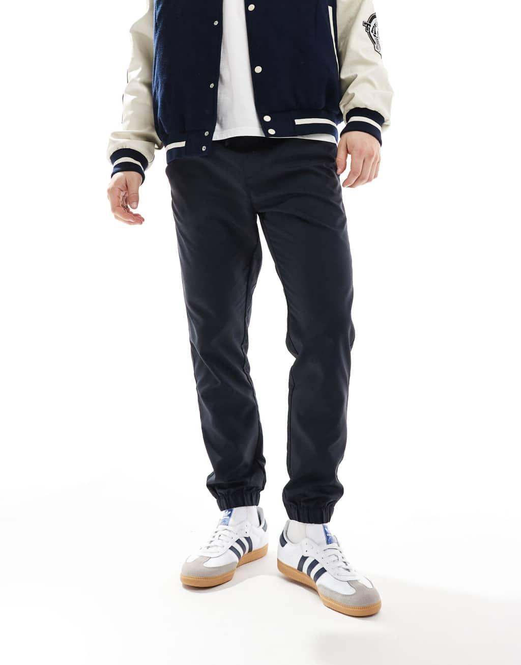 French Connection utility tech cuffed pants in navy Product Image