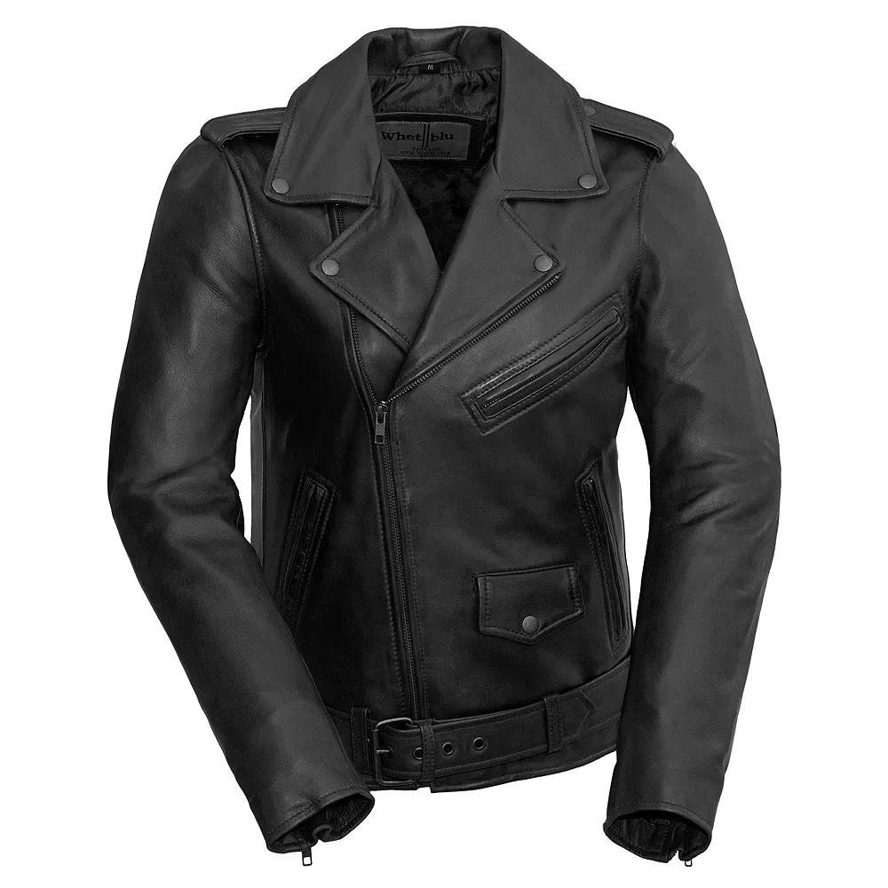 Women's Whet Blu Rebel Leather Motorcyle Jacket, Size: XS, Black Product Image