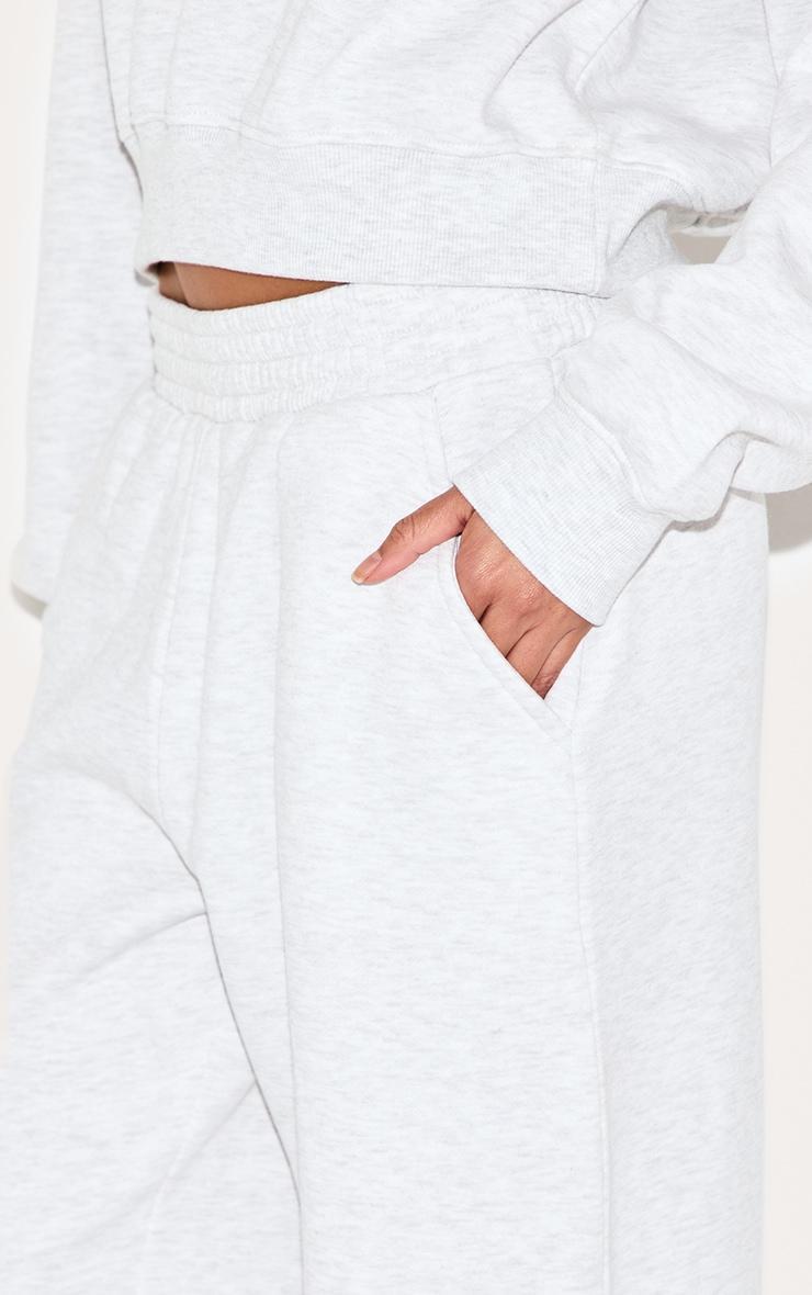 Ash Grey Wide Leg Pintuck Sweatpants Product Image