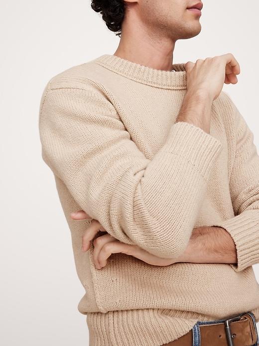 Relaxed Wool-Cotton Crew-Neck Sweater Product Image
