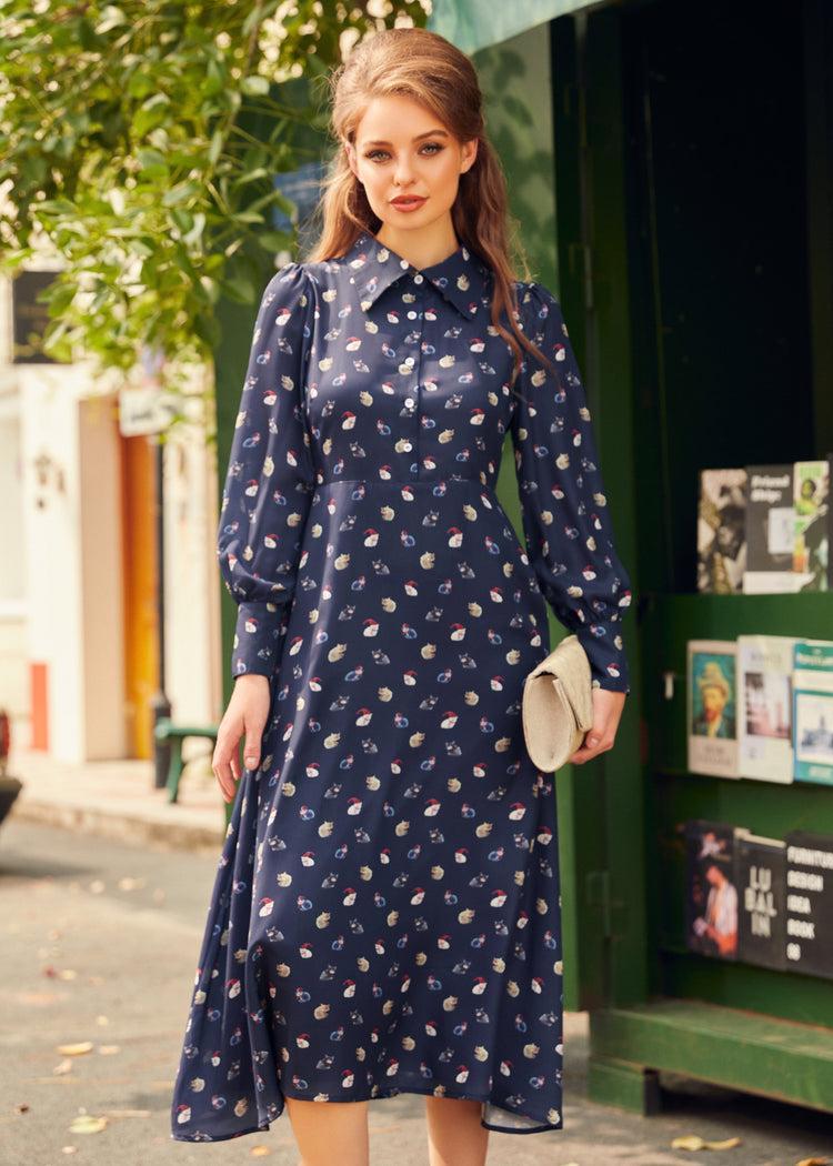 Romantic Era Button Front Midi Dress Product Image